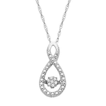 Dancing Love Sterling Silver Diamond Accent Infinity Pendant, Women's, Size: 18, White