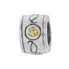 Individuality Beads Sterling Silver Crystal Scroll Round Bead, Women's, Yellow