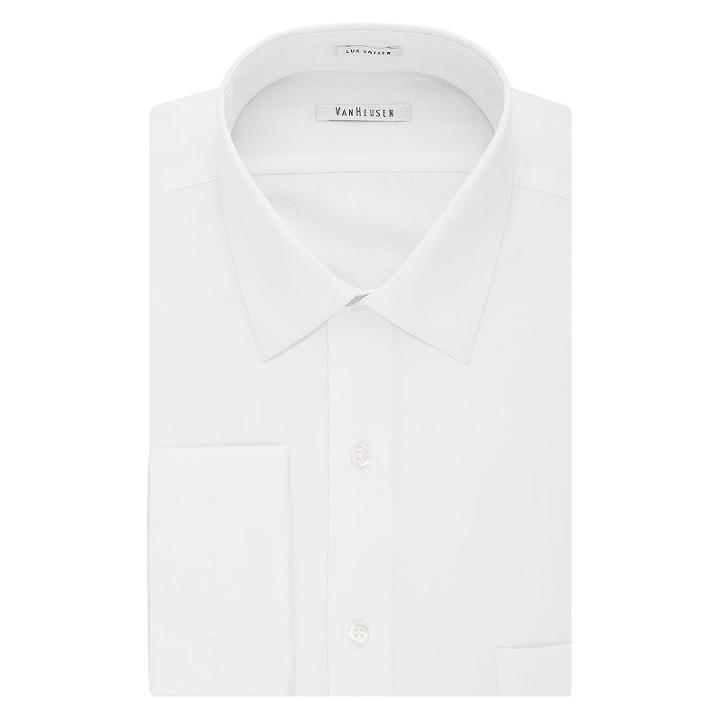 Men's Van Heusen Regular-fit French Cuff Spread-collar Dress Shirt, Size: 17.5-32/33, White