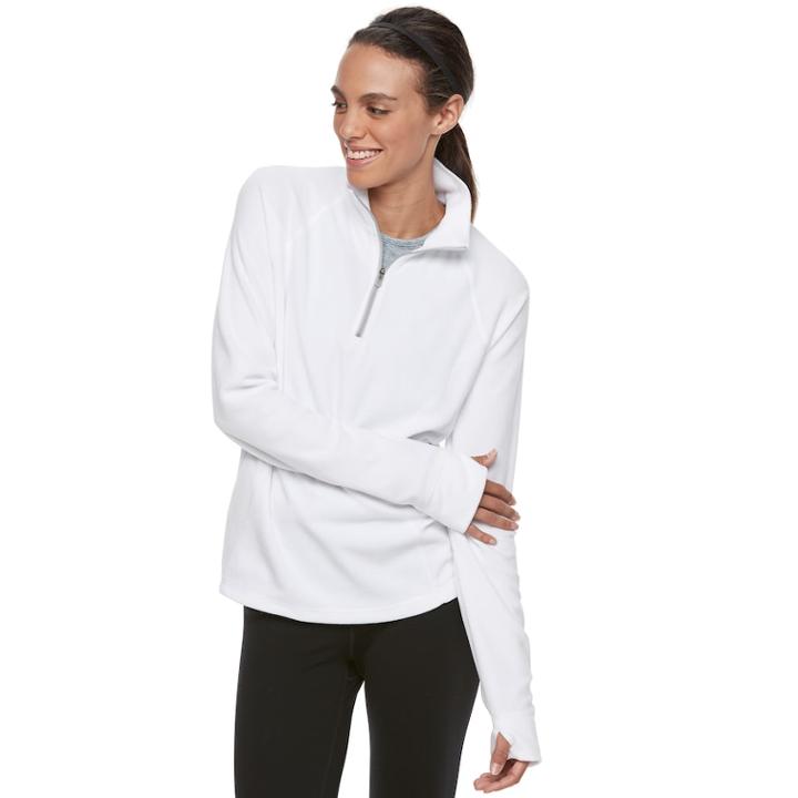 Women's Tek Gear&reg; 1/4 Zip Microstretch Top, Size: Large, Natural