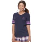 Juniors' So&reg; Pajamas: Naptime Squad Football Graphic Tee, Teens, Size: Xs, Blue
