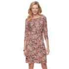 Women's Dana Buchman Printed Knot-front Dress, Size: Medium, Med Grey