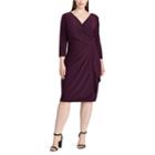 Plus Size Chaps Jersey Faux-wrap Sheath Dress, Women's, Size: 24 W, Red
