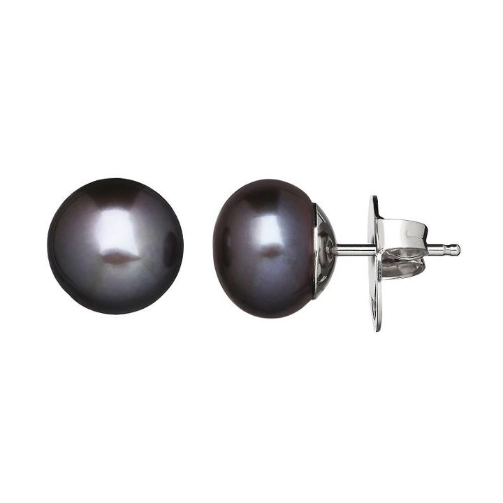 Freshwater By Honora Dyed Freshwater Cultured Pearl Sterling Silver Stud Earrings, Women's, Black