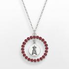 Los Angeles Angels Of Anaheim Silver Tone Crystal Logo Charm Circle Pendant, Women's, Size: 18, Red