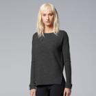 Women's Simply Vera Vera Wang Asymmetrical Crewneck Sweater, Size: Xl, Dark Grey