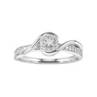 Promise Love Forever Sterling Silver Diamond Accent Halo Promise Ring, Women's, Size: 7, White