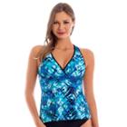 Women's Upstream Sport Surplice Tankini Top, Size: 10, Blue