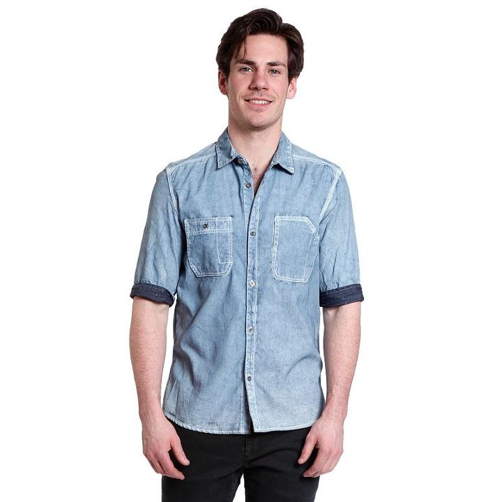 Men's Excelled Woven Denim Shirt, Size: Xxl, White