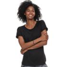 Women's Sonoma Goods For Life&trade; Super Soft French Terry Raglan Tee, Size: Xxl, Black