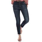 Juniors' So&reg; Exposed Button High-waisted Ankle Jeggings, Teens, Size: 9, Blue