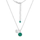 Oregon Ducks Crystal Sterling Silver Team Logo & Ball Pendant Necklace, Women's, Size: 18, Green