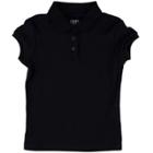 Plus Size Girls 4-16 & Plus Chaps School Uniform Picot Polo Shirt, Size: 10 1/2, Black