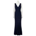 Women's 1 By 8 Scalloped Lace Evening Gown, Size: 10, Blue (navy)