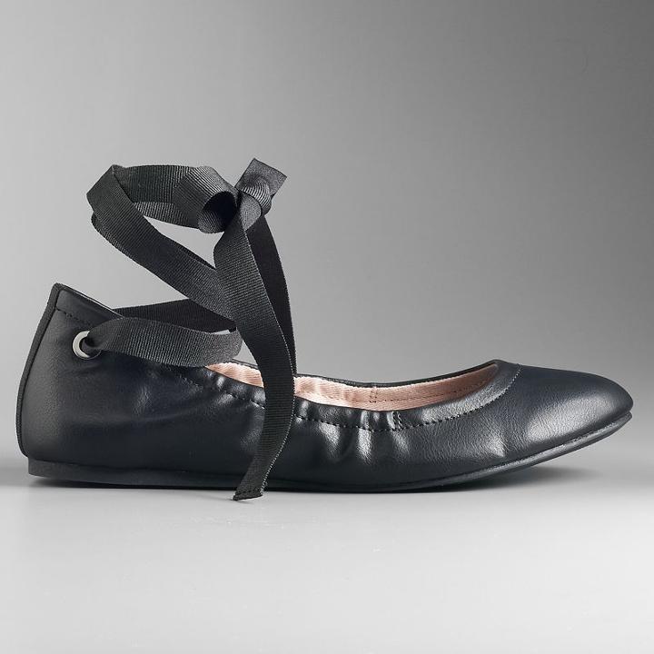 Simply Vera Vera Wang Marilyn Women's Ballet Flats, Size: 10, Black