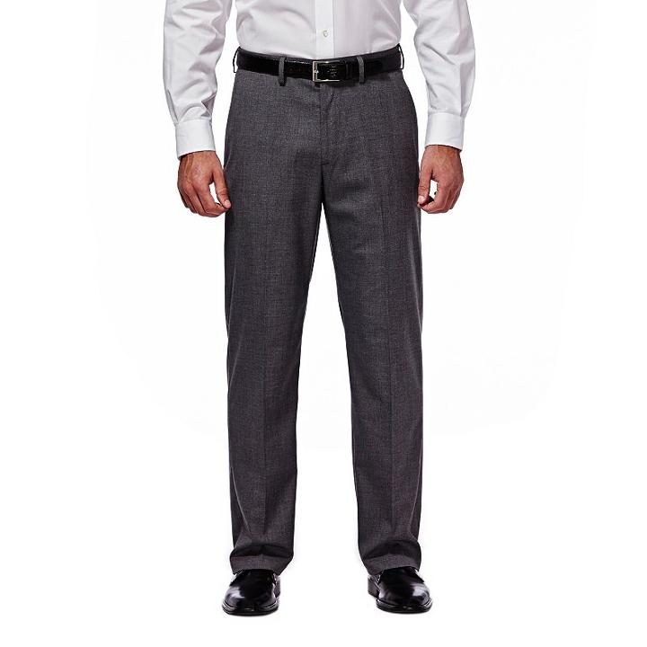 Men's J.m. Haggar Premium Classic-fit Flat-front Stretch Suit Pants, Size: 40x32, Med Grey