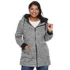 Madden Nyc Juniors' Plus Size Sherpa-lined Fleece Jacket, Teens, Size: 1xl, Dark Grey