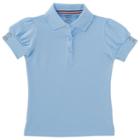 Girls 4-20 & Plus Size French Toast Rhinestone Button School Uniform Polo Shirt, Girl's, Size: 4-5, Blue