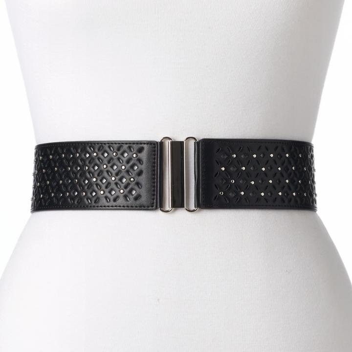 Women's Sonoma Goods For Life™ Studded Perforated Stretch Belt, Size: L-xl, Black