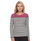 Petite Croft & Barrow&reg; Crewneck Tee, Women's, Size: M Petite, Med Purple