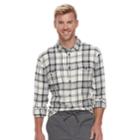 Men's Sonoma Goods For Life&trade; Slim-fit Flannel Button-down Shirt, Size: Medium, Med Grey