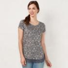 Women's Lc Lauren Conrad Lace-trim Tee, Size: Medium, Blue (navy)