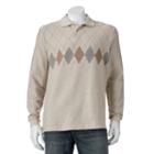Men's Haggar Classic-fit Argyle Jacquard Polo, Size: Large, White Oth