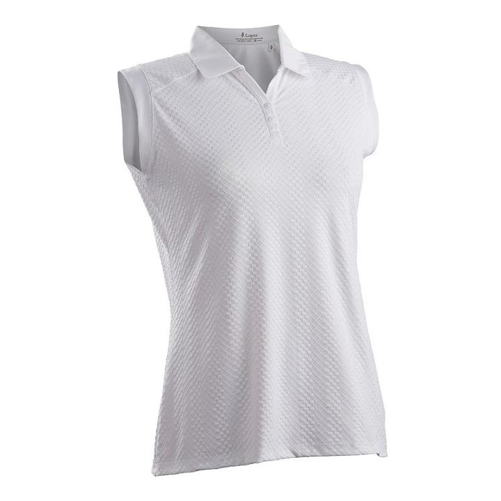 Women's Nancy Lopez Grace Sleeveless Golf Polo, Size: Medium, White