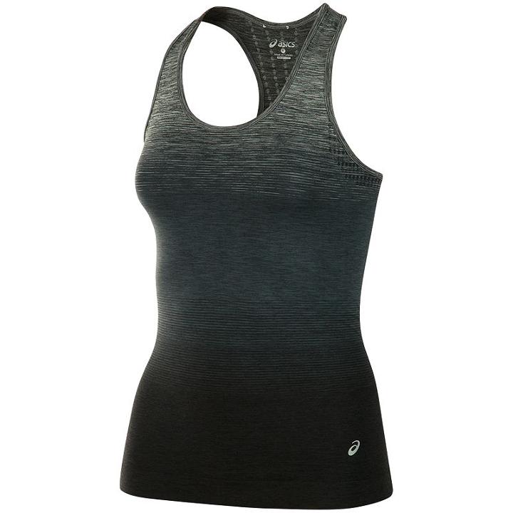 Women's Asics Seamless Racerback Tank Top, Size: Large, Black