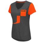Women's Campus Heritage Miami Hurricanes Pocket V-neck Tee, Size: Small, Dark Green
