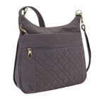 Travelon Anti-theft Signature Quilted Expansion Crossbody Bag, Women's, Grey