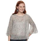 Juniors' Rewind Crochet Back Bell Sleeve Top, Teens, Size: Small, Grey Other