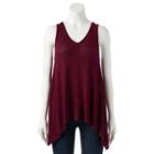 Juniors' Pink Republic Sharkbite V-neck Tank, Girl's, Size: Medium, Dark Pink