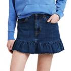 Women's Levi's Ruffle Hem Denim Skirt, Size: 32(us 14)m, Med Blue