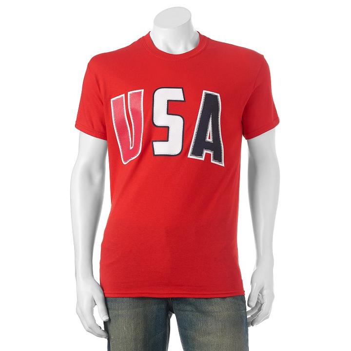 Big & Tall Usa Tee, Men's, Size: Xl Tall, Red