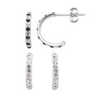 Crystal Splendor Platinum Over Silver Semi-hoop Earring Set, Women's, Multicolor