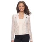 Juniors' Candie's&reg; Lace Crop Moto Jacket, Teens, Size: Large, Brt Pink