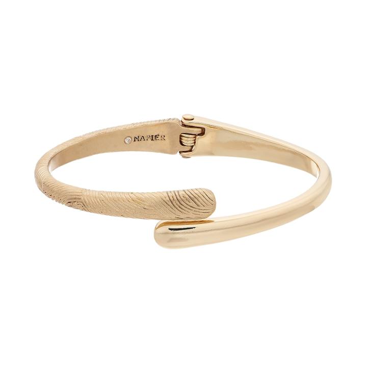 Napier Textured Bypass Hinged Cuff Bracelet, Women's, Gold