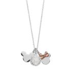 Disney's Mickey & Minnie Mouse Silver Plated Crystal Inspirational Pendant, Women's, White