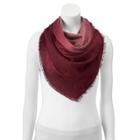 Sonoma Goods For Life&trade; Dip-dyed Twill Plaid Blanket Square Scarf, Women's, Med Red