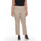 Plus Size Croft & Barrow&reg; Polished Pull-on Pants, Women's, Size: 22 W, Dark Brown