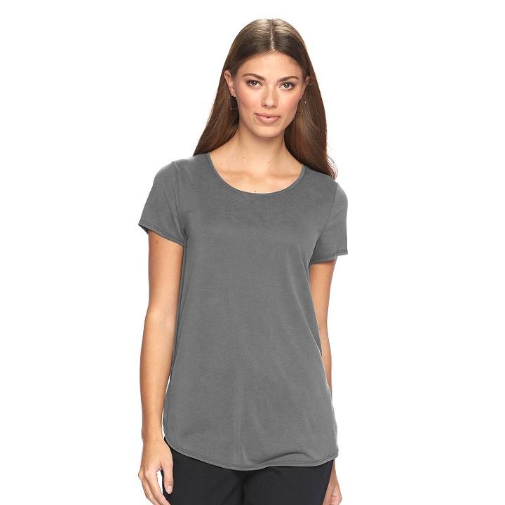 Women's Apt. 9&reg; Tunic Tee, Size: Xs, Grey (charcoal)