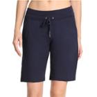 Women's Danskin High-waisted Bermuda Shorts, Size: Small, Blue (navy)