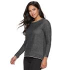 Women's Rock & Republic&reg; Convertible-zip Sweatshirt, Size: Xs, Black