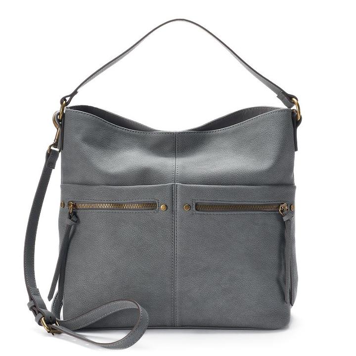 Sonoma Goods For Life&trade; Sondra Dual Zip Hobo, Women's, Grey