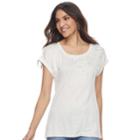 Women's Apt. 9&reg; Scoopneck Tee, Size: Large, White