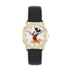 Disney's Mickey Mouse Men's Leather Watch, Size: Medium, Black