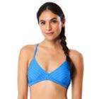 Women's Speedo Striped Strappy Bikini Top, Size: Medium, Turquoise/blue (turq/aqua)