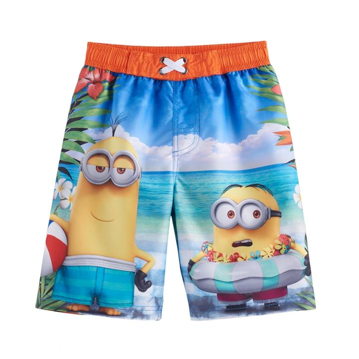 Boys 4-7 Despicable Me Minions Upf 50 Swim Trunks, Size: 5, White