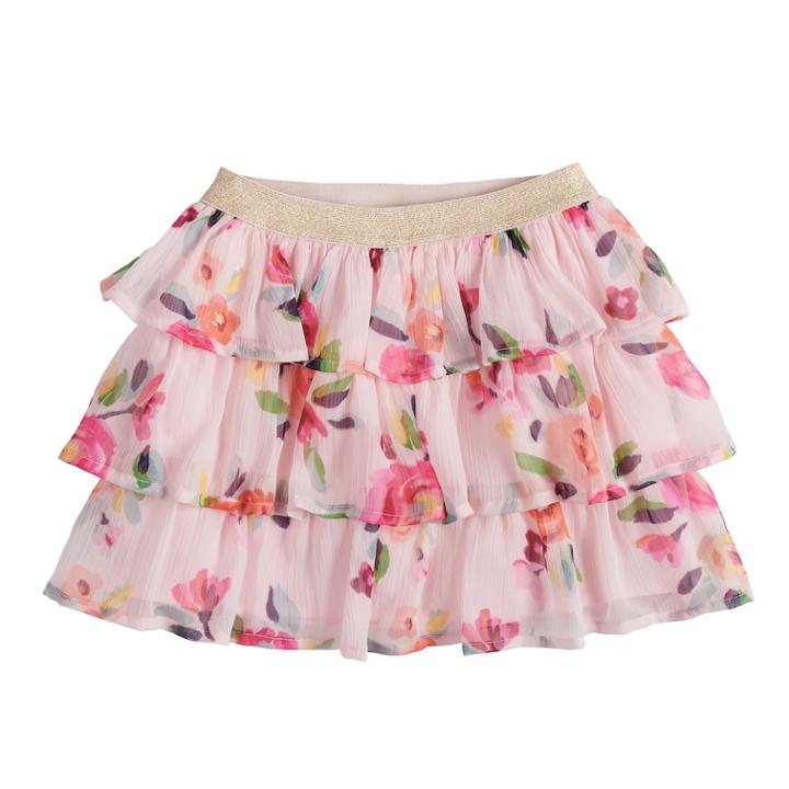 Girls 4-10 Sonoma Good For Life&reg; Tiered Chiffon Skort, Size: 4, Light Pink